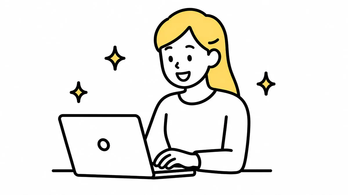 PCを使う女性