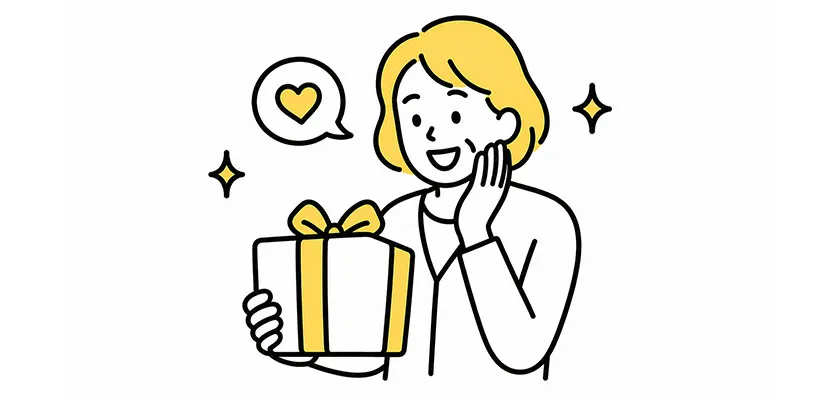 花束をもらう母親のイラスト