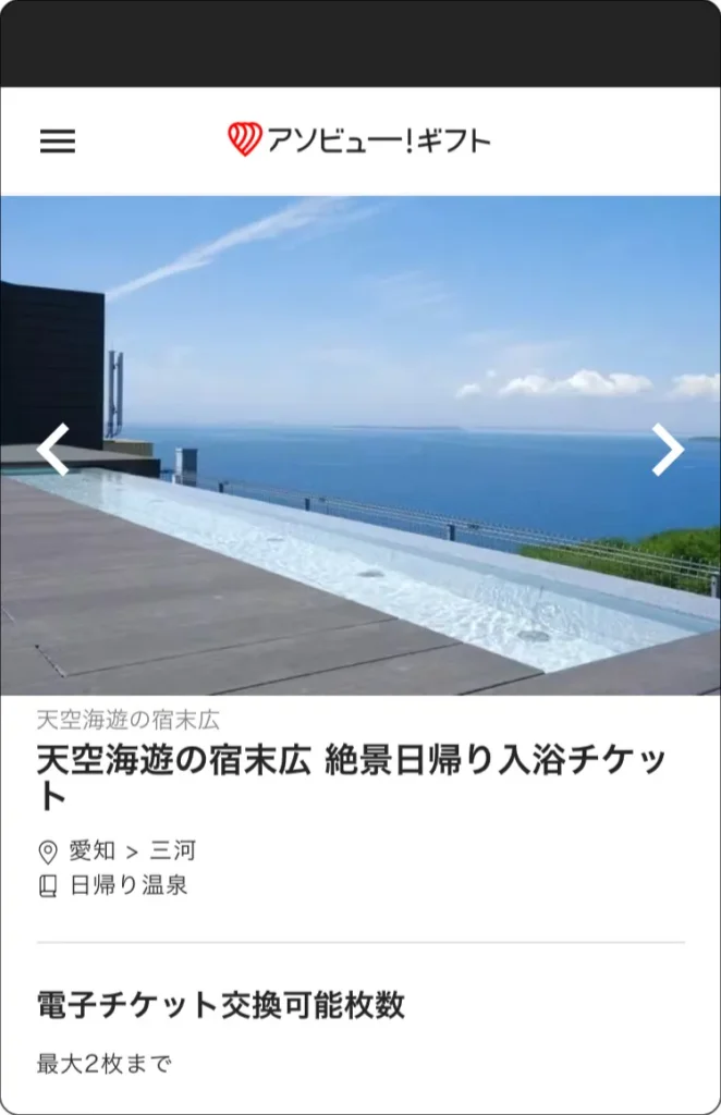 ONSENチケット　WEBカタログ　天空海遊の宿 末広