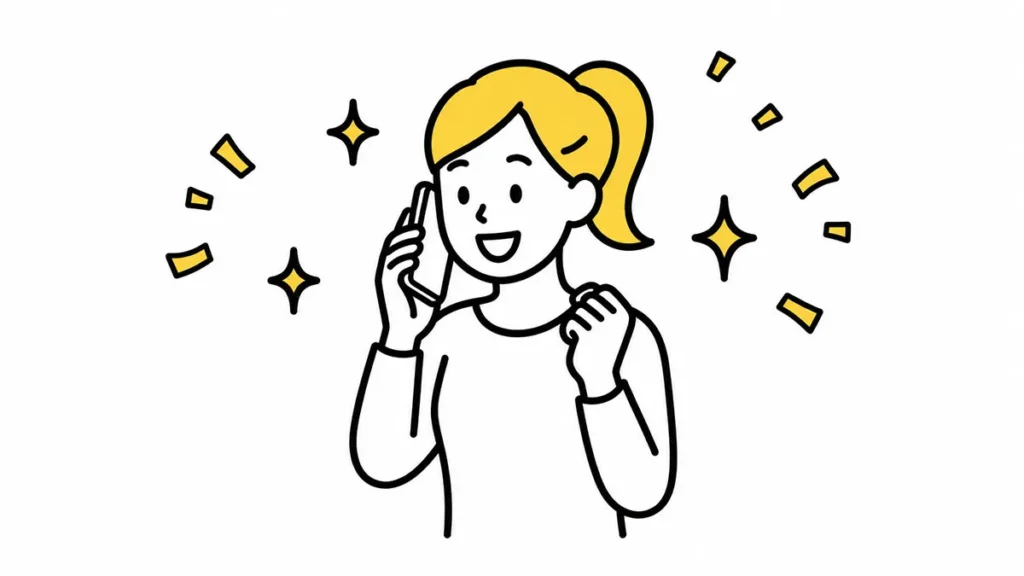 電話をかける女性のイラスト